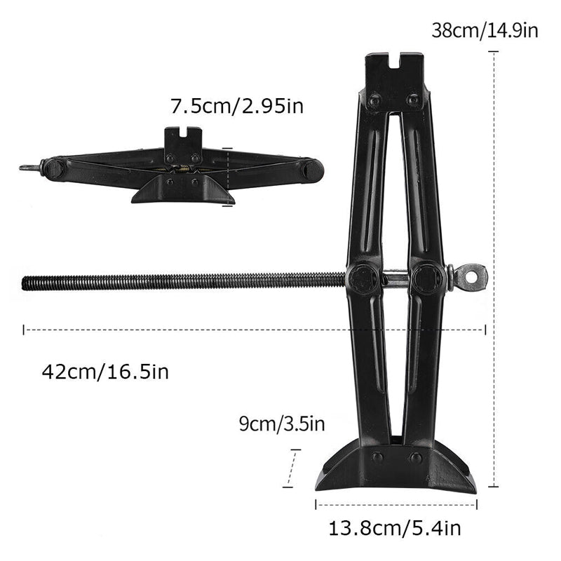 2 Tons Capacity Heavy-Duty Car Lifting Scissor Jack with Ratchet Wrench_0