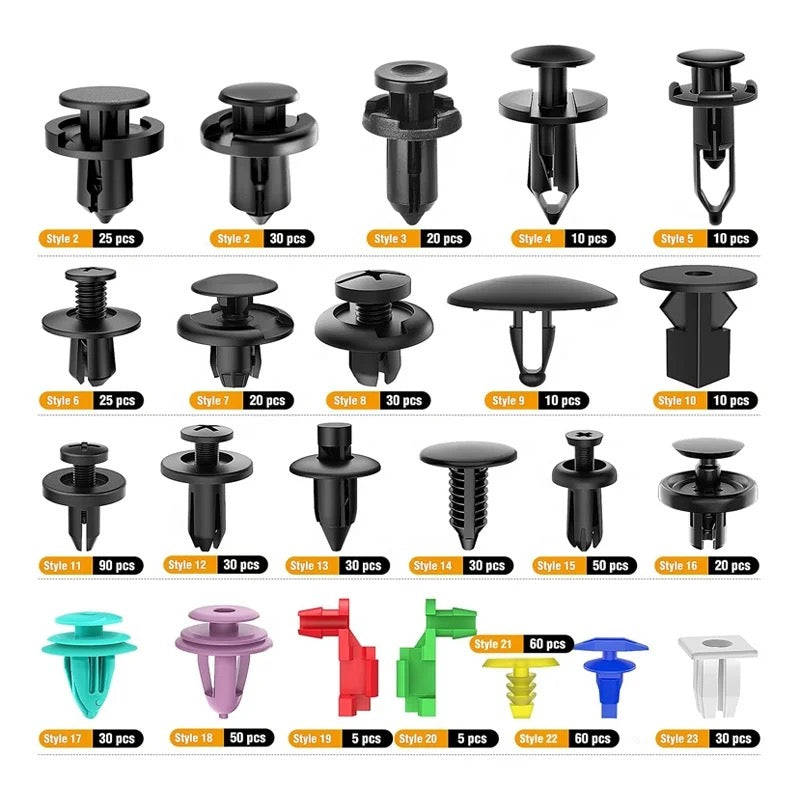 725 Car Push Retainer Clips & Auto Fasteners 23 Sizes