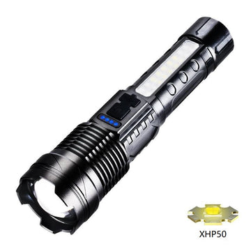 Joognu Original Super Bright 10000 high lumen ZOOMABLE Flashlight powerful Torch Light USB-C Long Range XHP50 LED Flashlight Rechargeable