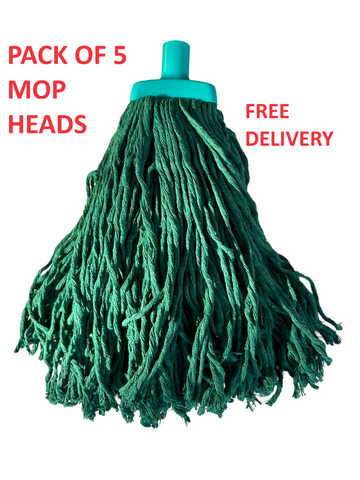 PACK of 5 Household Economic COTTON MOP HEAD 400g mop refill