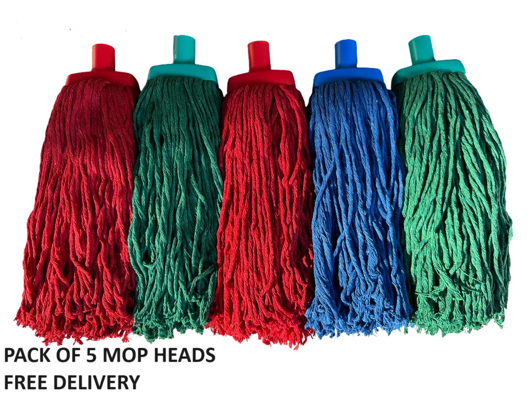 PACK of 5 Household Economic COTTON MOP HEAD 400g mop refill